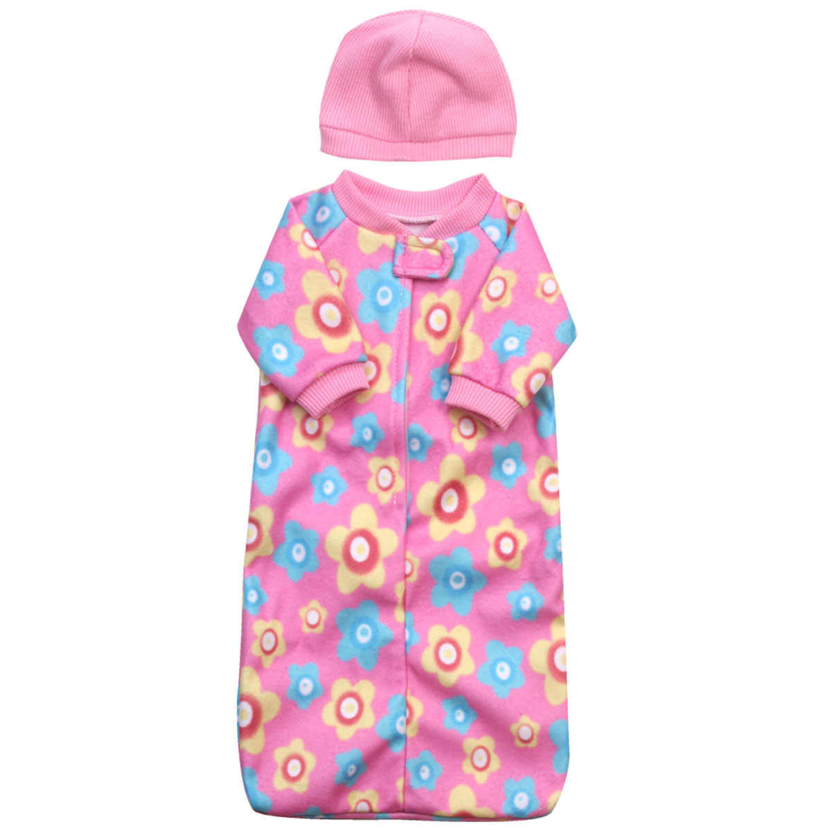 Sophia's(R) Fleece Print Sleeper Sack & Hat