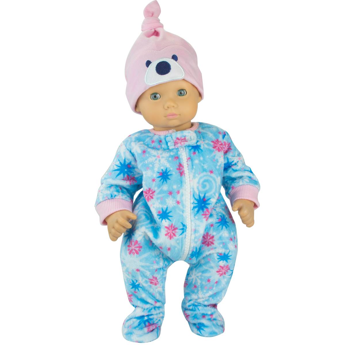 Sophia's(R) Print Fleece Sleeper & Hat