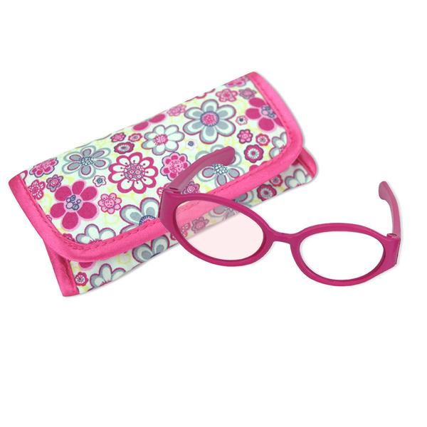 Sophia's(R) Floral Flap Case & Hot Pink Plastic Eyeglasses Set