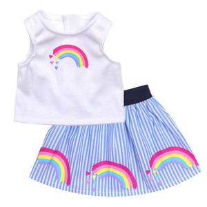 Sophia's(R) 2pc. Rainbow Striped Skirt and Top Set
