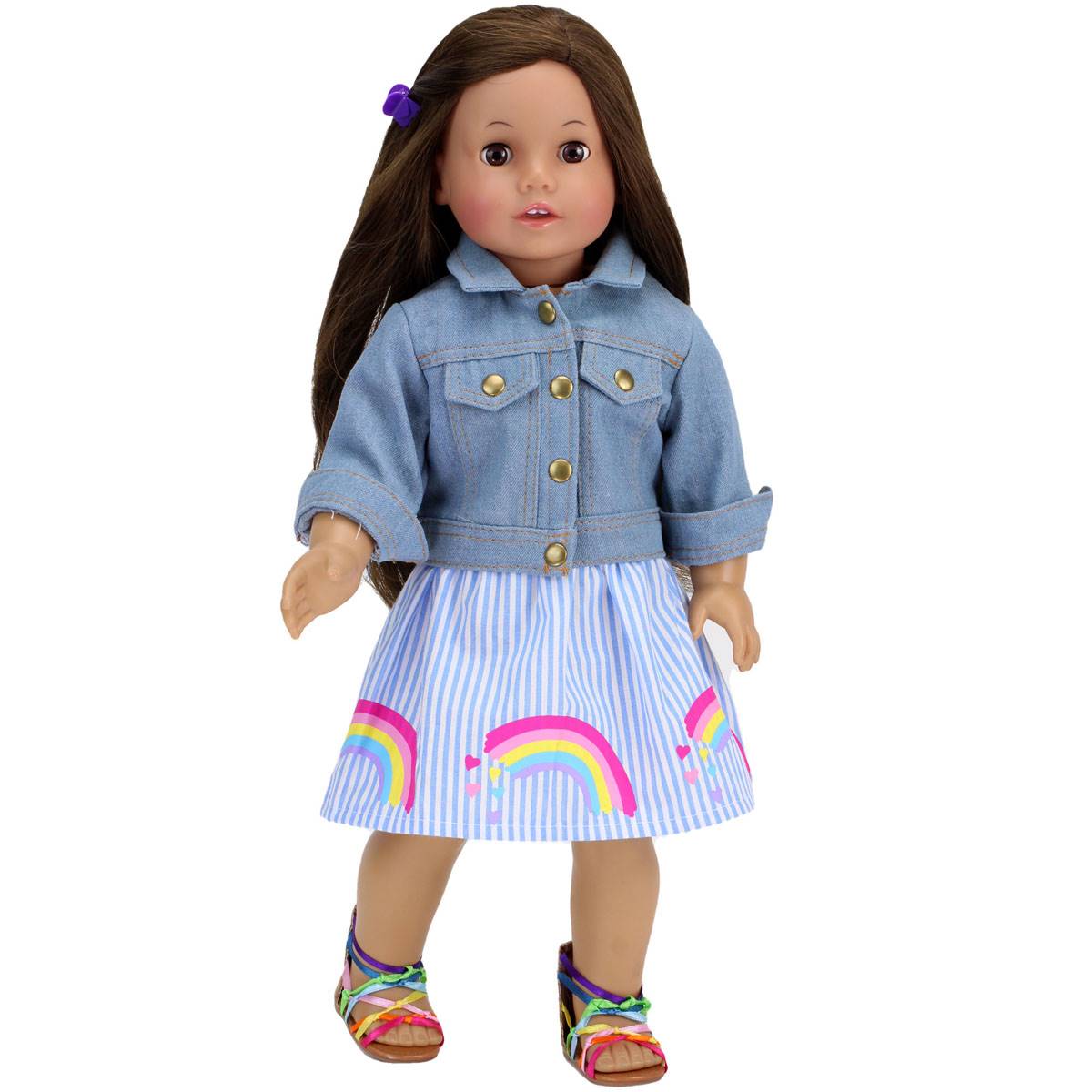 Sophia's(R) 2pc. Rainbow Striped Skirt And Top Set