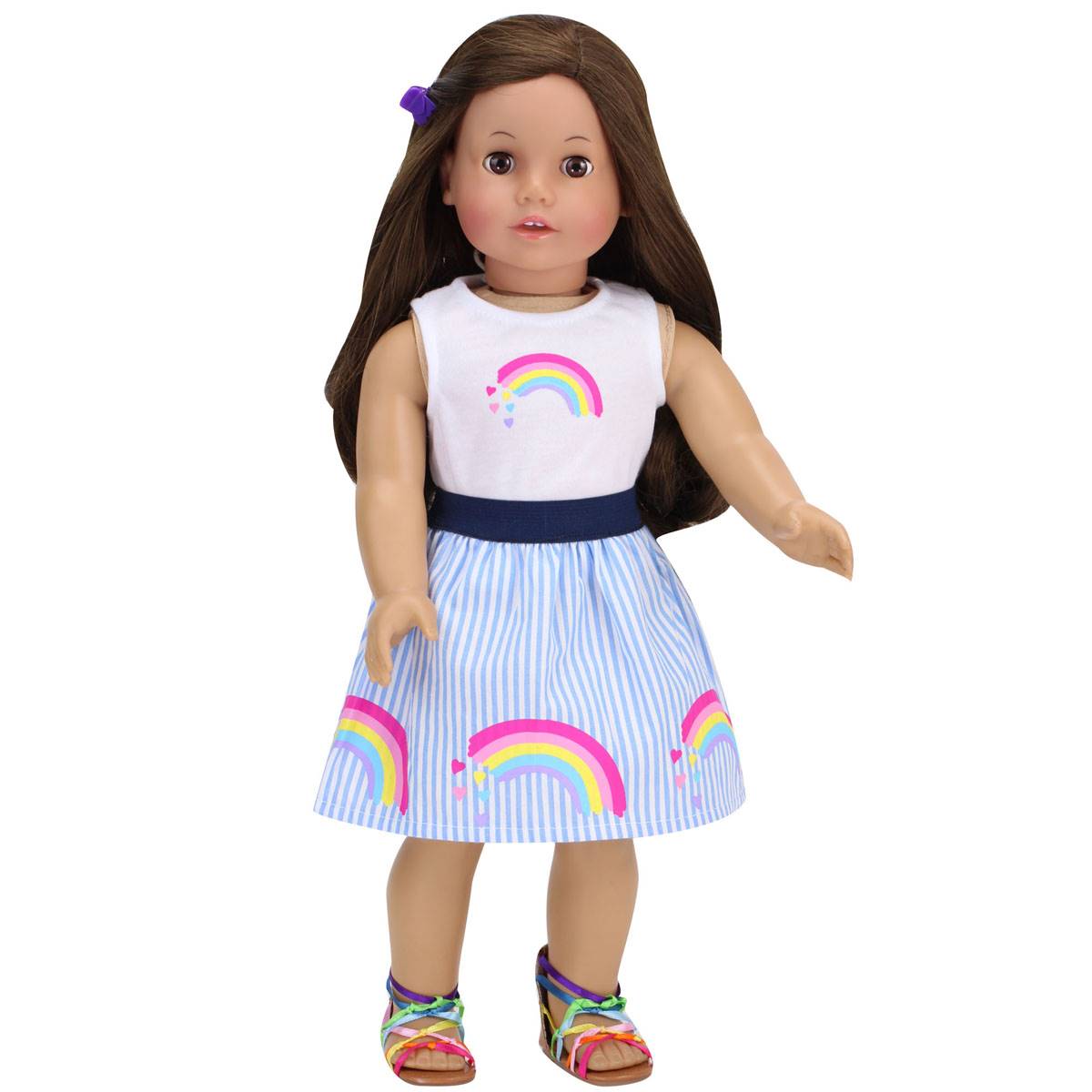 Sophia's(R) 2pc. Rainbow Striped Skirt And Top Set