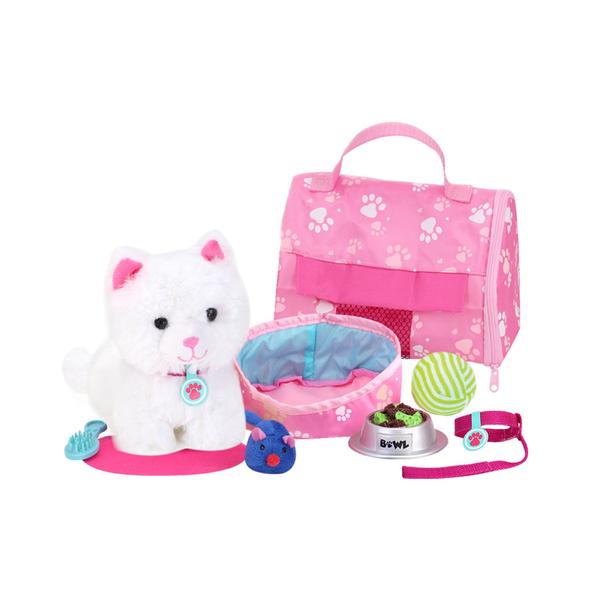 Sophia's(R) 10pc. White Kitten & Carrier Set - Pink alternate view