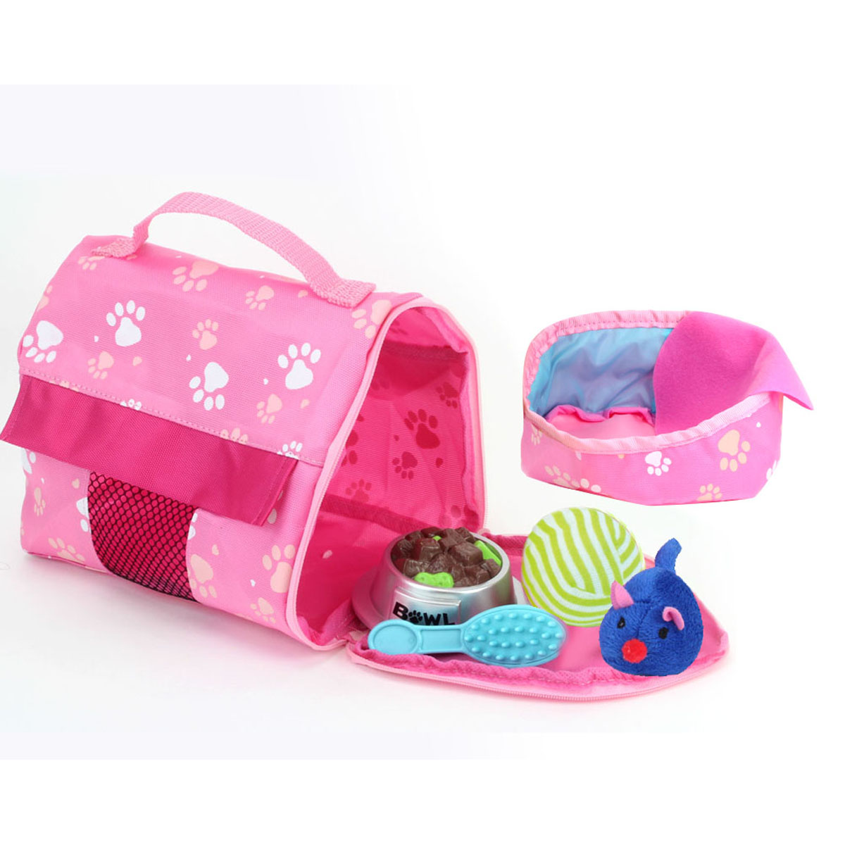 Sophia's(R) 10pc. White Kitten & Carrier Set - Pink