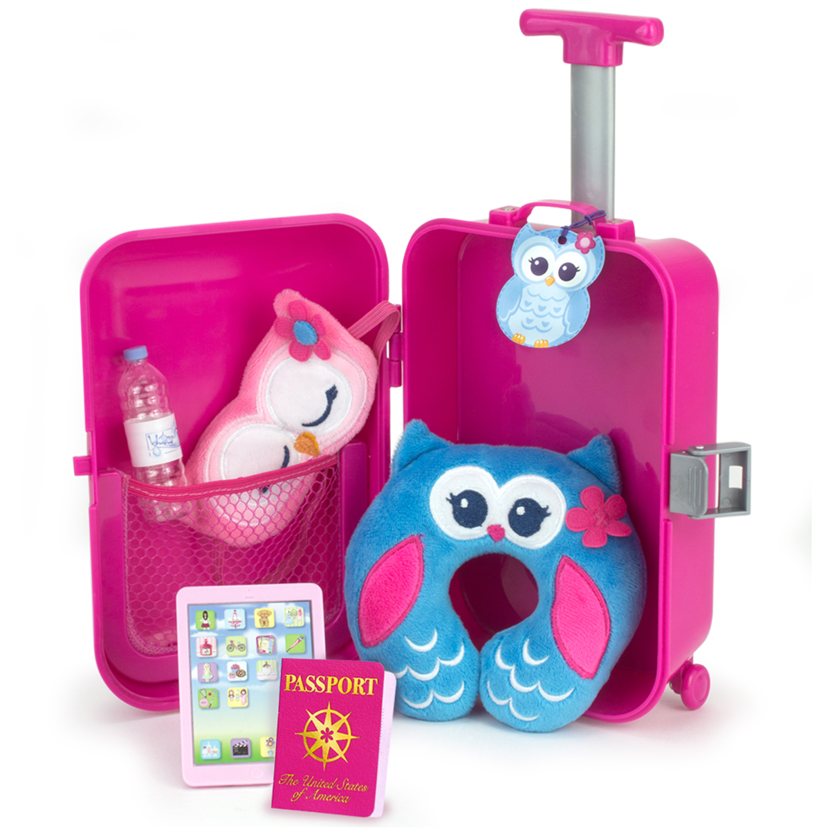 Sophia's(R) Travel Suitcase Set - Hot Pink