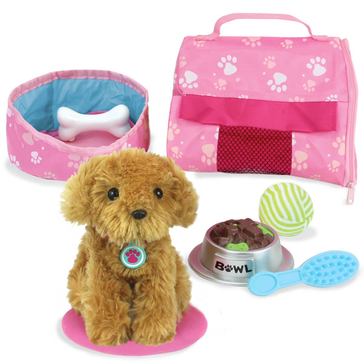 Sophia's(R) 10pc. Puppy Dog & Carrier Set - Pink