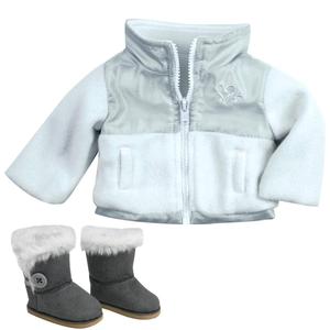Sophia's(R) Nylon and Fleece Jacket and Boot Set