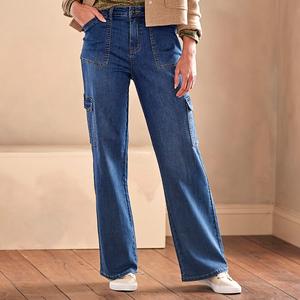 Womens Architect(R) Cargo Wide Leg Denim Jeans