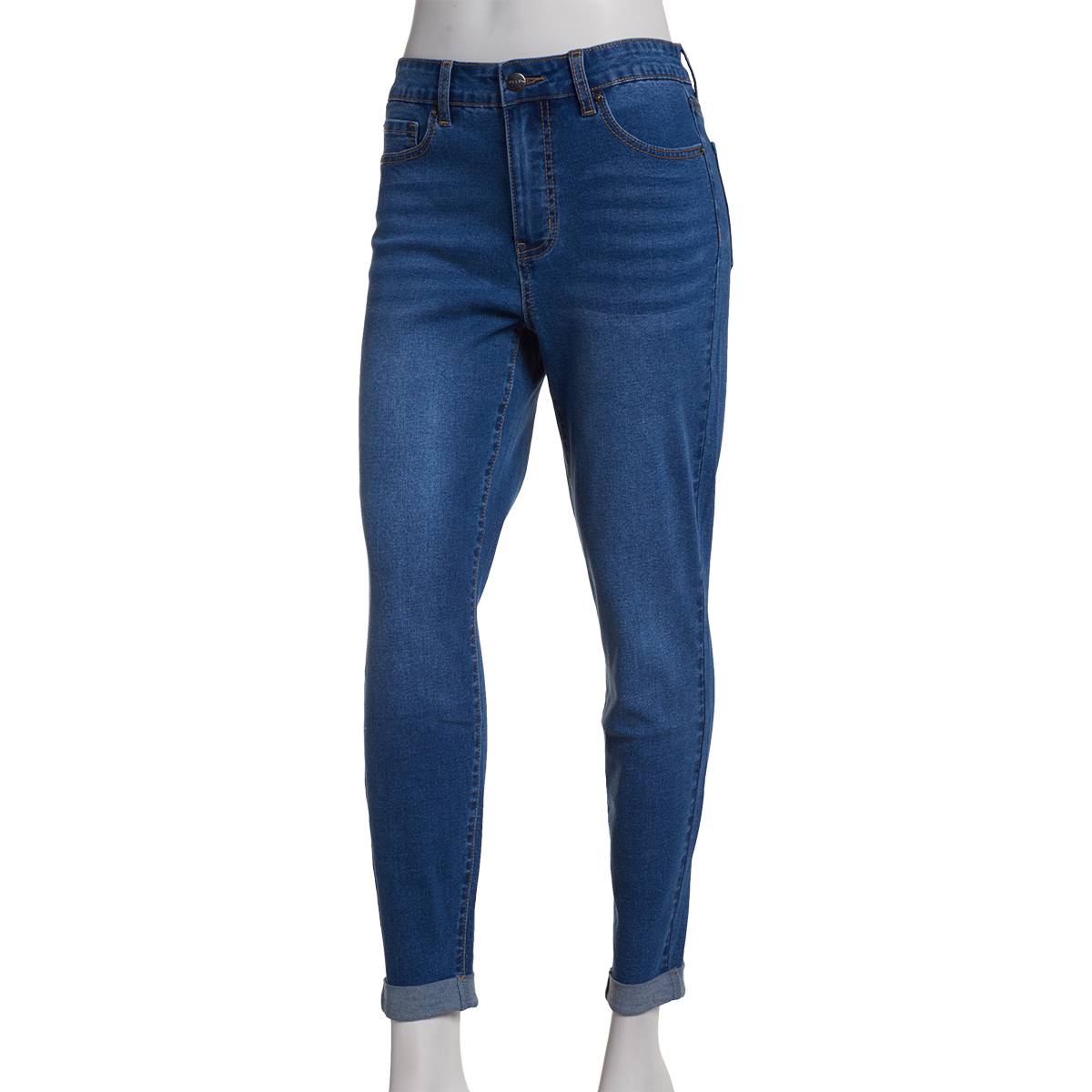 Petite Bleu Denim Roll Cuff Skinny Ankle Jeans