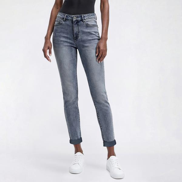 Womens Bleu Denim Roll Cuff Skinny Ankle Jeans alternate view