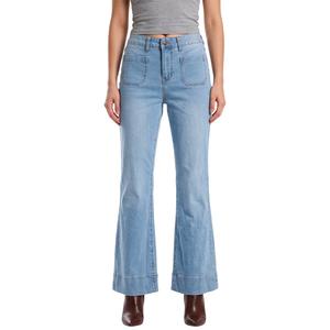 Petite Bleu Mid Rise Patch Pocket Bootcut Jeans alternate view