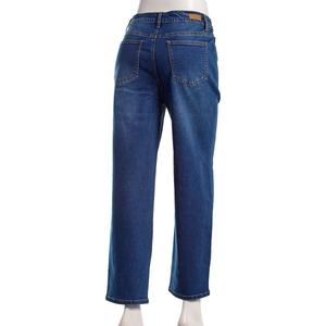 Womens Bleu Denim Barrel Leg Patch Pocket Jeans alternate view