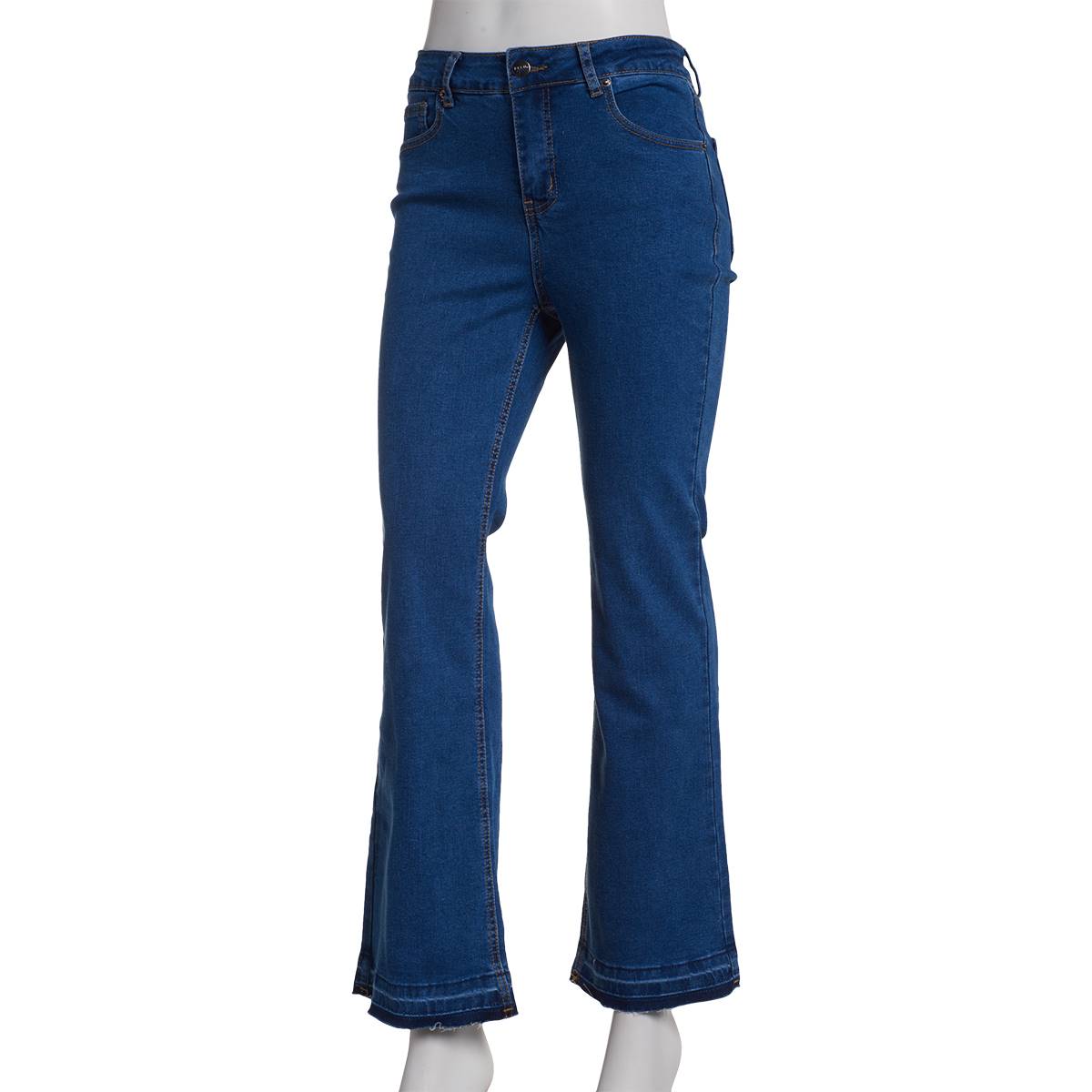 Petites Bleu Denim 5 Pocket Released Hem Bootcut Jeans