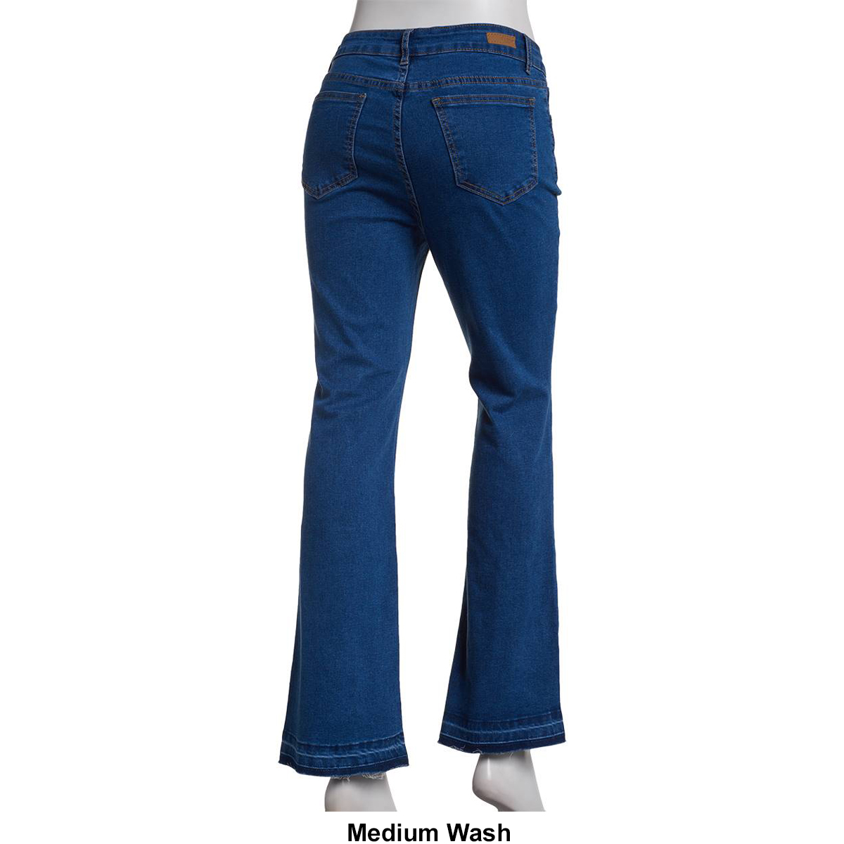 Petites Bleu Denim 5 Pocket Released Hem Bootcut Jeans