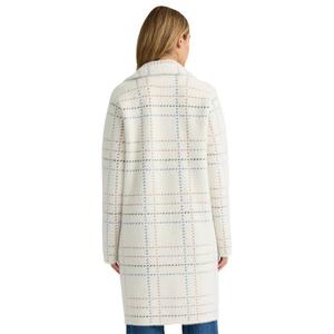 Womens NVLT Notch Collar & Patch Pockets Coatigan - Cream Plaid alternate view