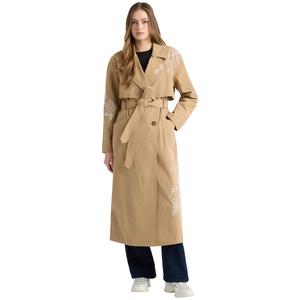 Womens NVLT Double Breasted Belted Trench Coat with Embroidery alternate view