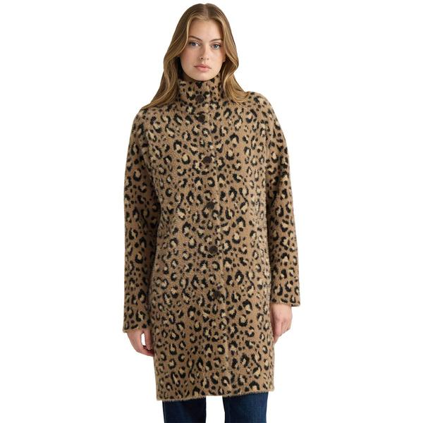 Plus Size NVLT Cheetah Eyelash Raglan Sleeve Coatigan