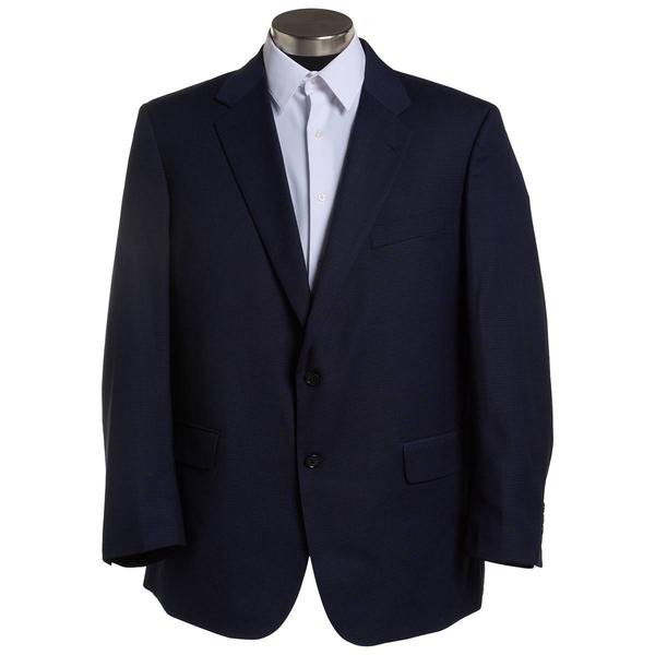 Mens Adolfo Portly Checkered Suit Jacket - Blue
