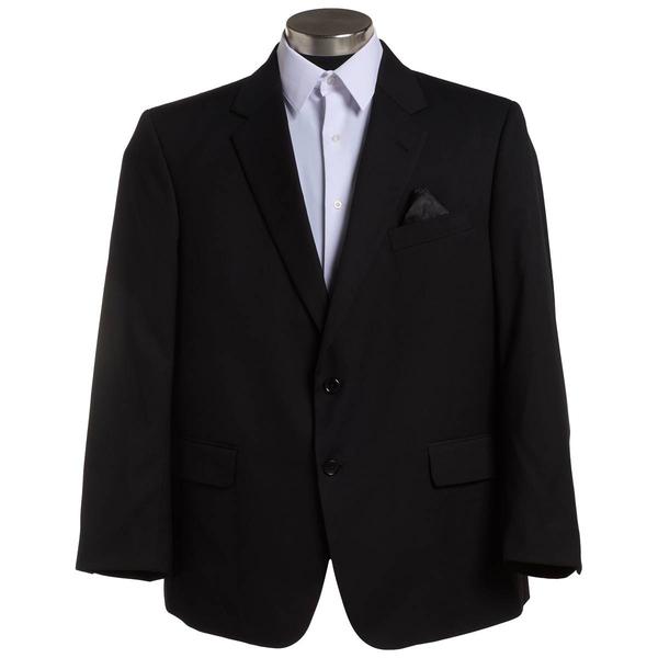 Mens Adolfo Portly Suit Jacket - Black