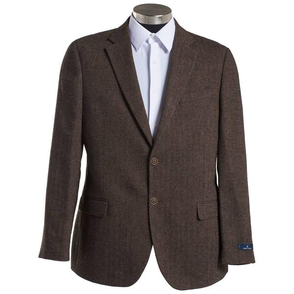 Mens Nautica(R) Herringbone Faux Lambswool Sport Coat - Brown