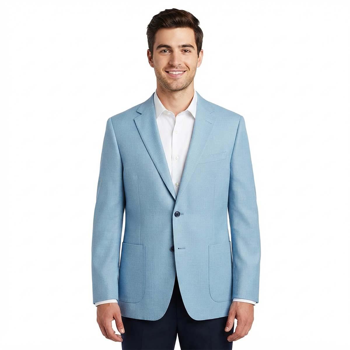 Nautica Men Modern-Fit Active Stretch Structure Weave Sport Coat - Solid Pink
