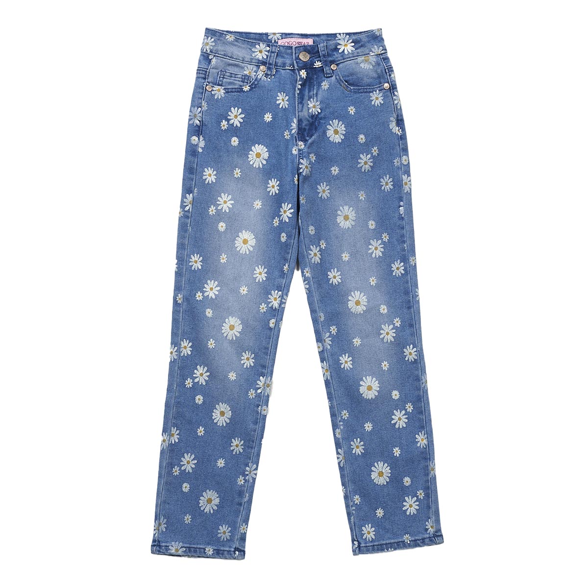 Girls (7-16) Gogo Star(tm) Straight Leg Daisy Jeans