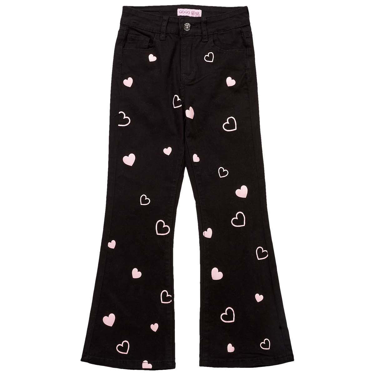 Girls (7-16) Gogo Star Front Heart Flare Leg Jeans