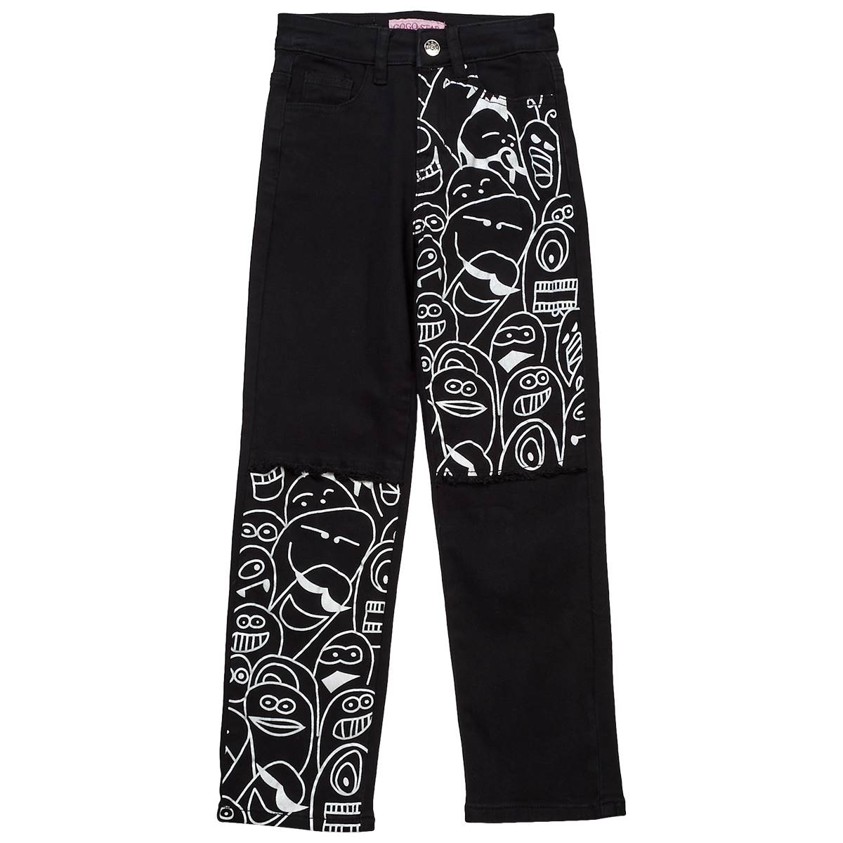 Girls (7-16) Gogo Star(tm) Straight Leg Face Jeans