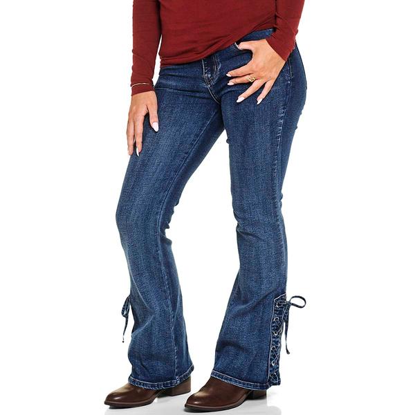 Juniors Gogo Jeans Mid Rise Lace Flare Leg Jeans