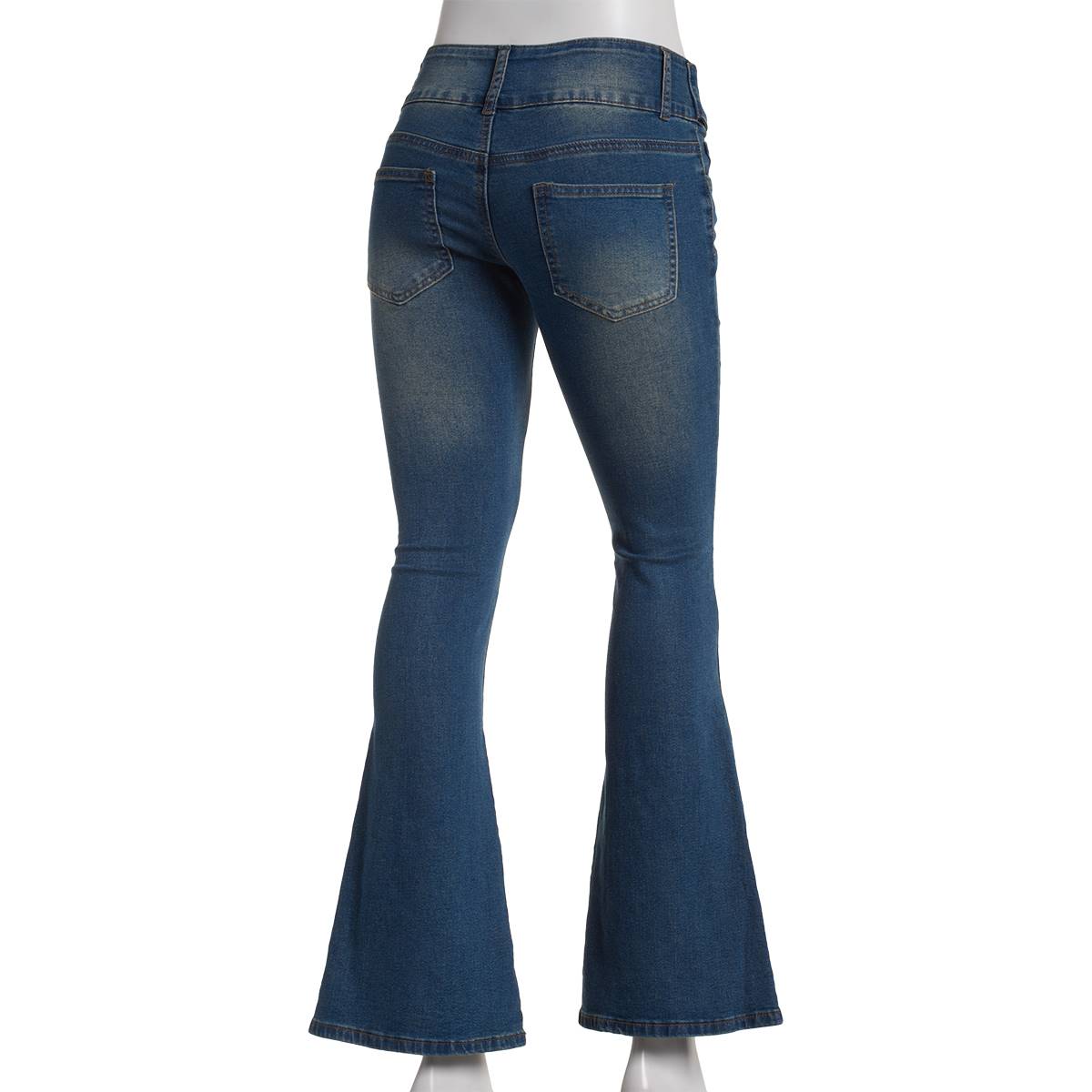 Juniors Gogo Jeans Astoria Belted Denim Flare Jeans