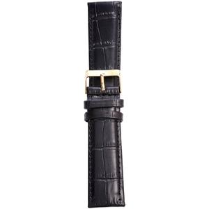 Unisex Watchbands 2 Go Croco Calfskin Leather Band - Black