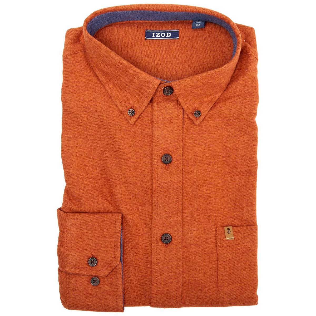 Mens Big & Tall IZOD(R) Comfort Flannel Shirt - Gingerbread