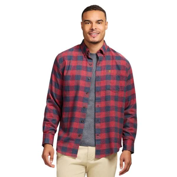 Mens IZOD(R) Long Sleeve Stratton Flannel Shirt - Velvet Maroon