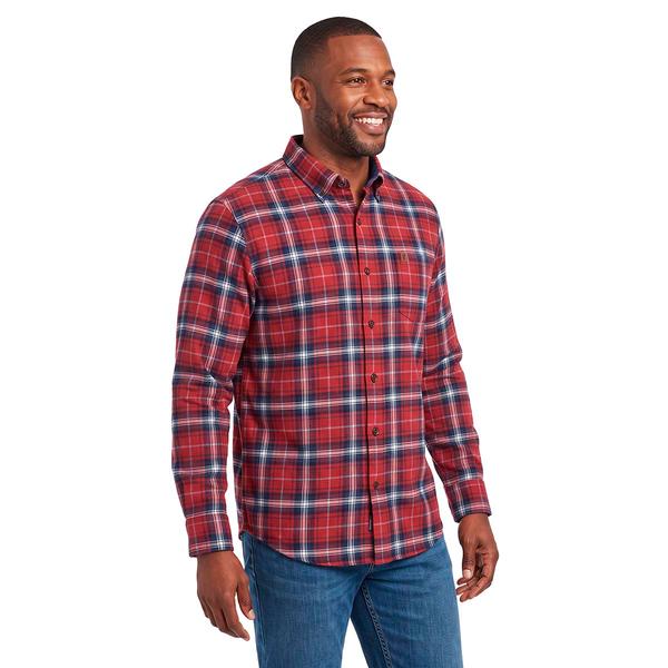 Mens IZOD(R) Stratton Flannel Shirt - Sun Dried Tomato