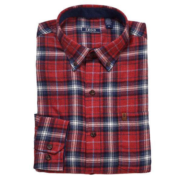 Mens IZOD(R) Stratton Flannel Shirt - Sun Dried Tomato alternate view
