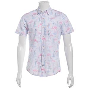 Mens IZOD(R) Chambray Short Sleeve Button Down Shirt - Bright White