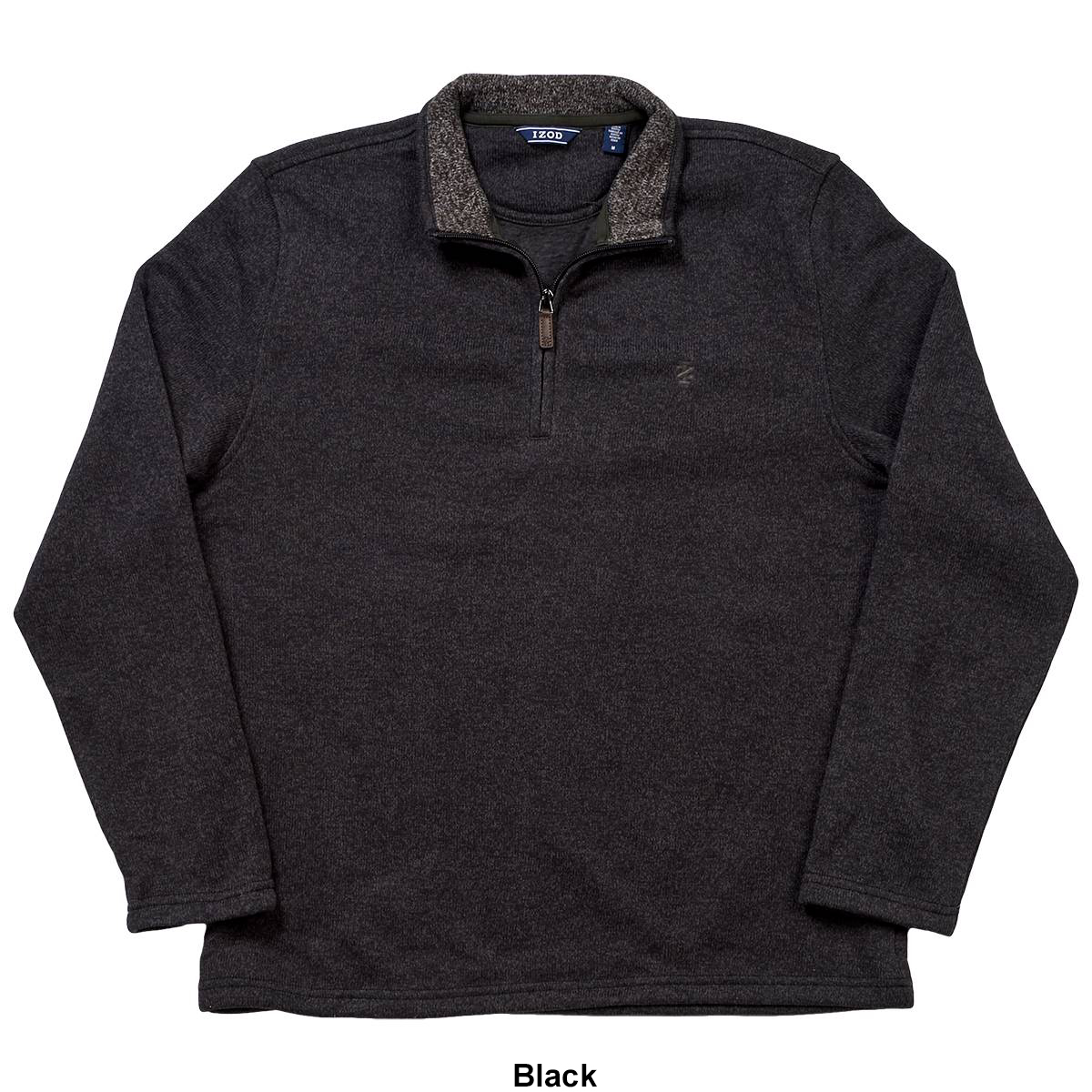 Mens IZOD(R) Solid 1/4 Zip Sweater