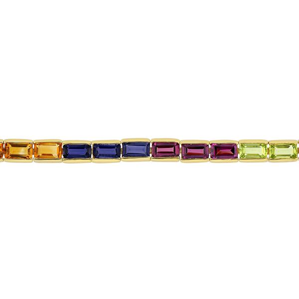 Gemstone Classics(tm) Plated Silver Rose de France Tennis Bracelet alternate view