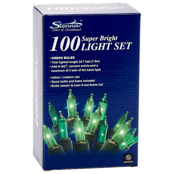 Sienna Super Bright Green 100 Light Set