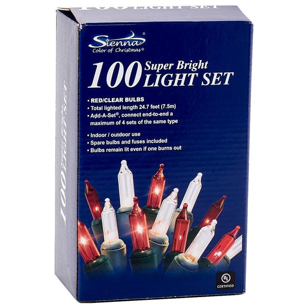 Sienna Add-A-Set(R) Red & Clear 100ct. Christmas Lights