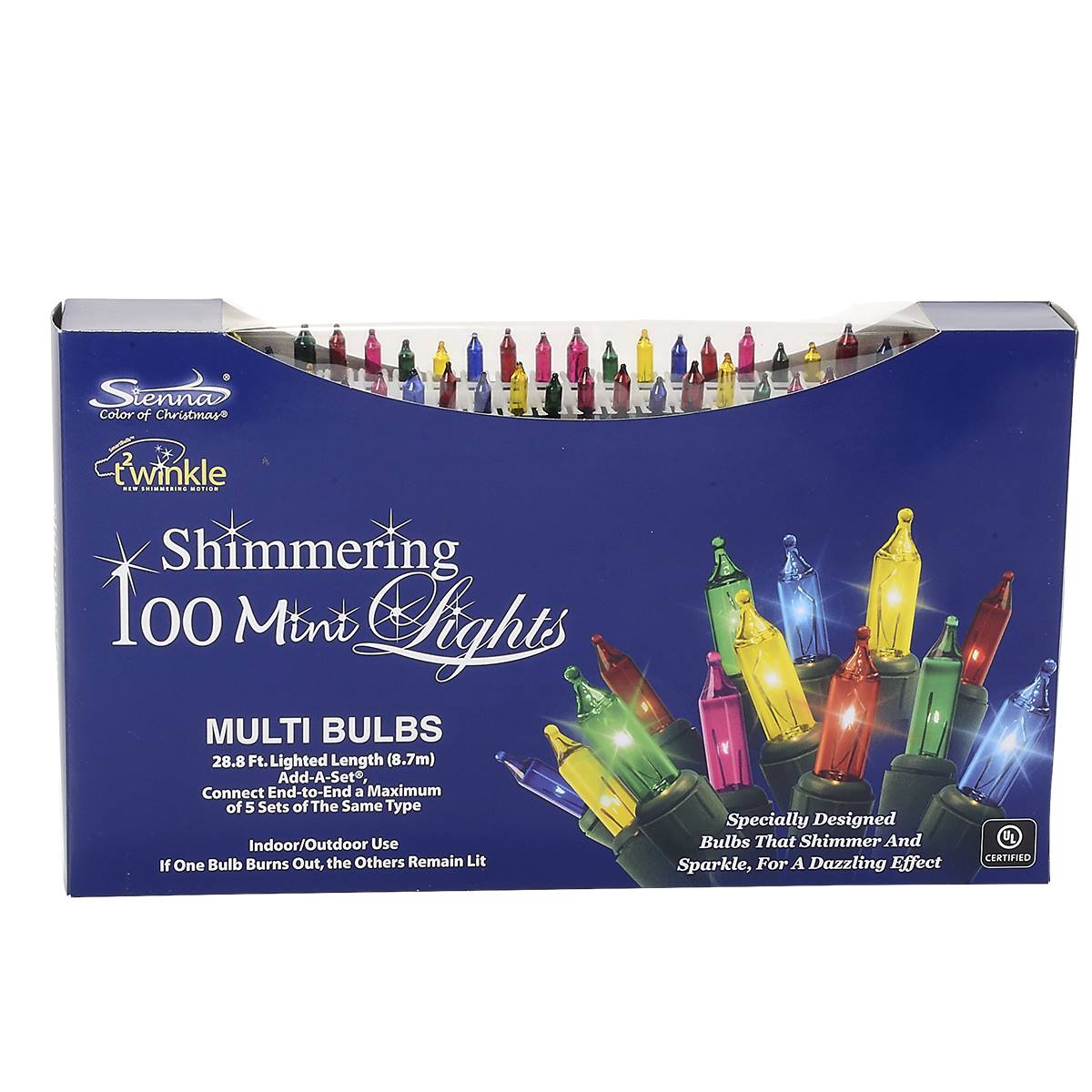 Add-A-Set(R) Sienna Shimmering Multi-Color 100 Light Set