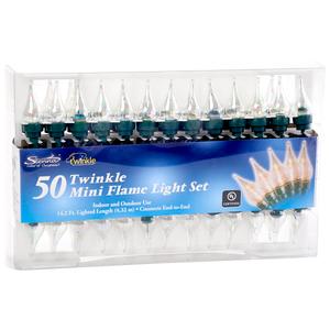Sienna 50 Clear Shimmer Flame Tip Lights