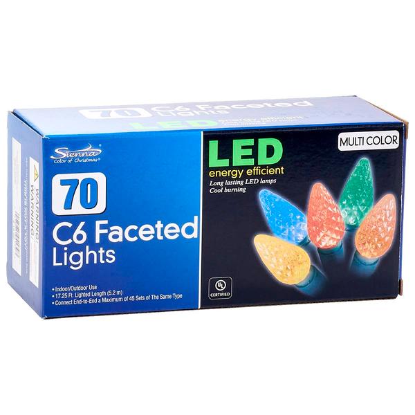 Sienna Multi-Color 70ct. LED Faceted C6 Christmas Lights