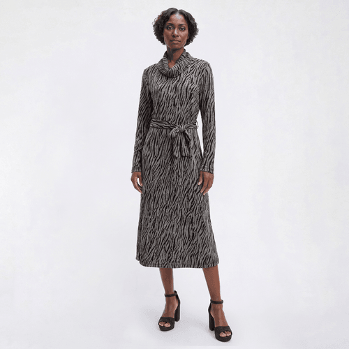 Womens Harper 241 Long Sleeve Self Belt Zebra Sweater Dress alternate view