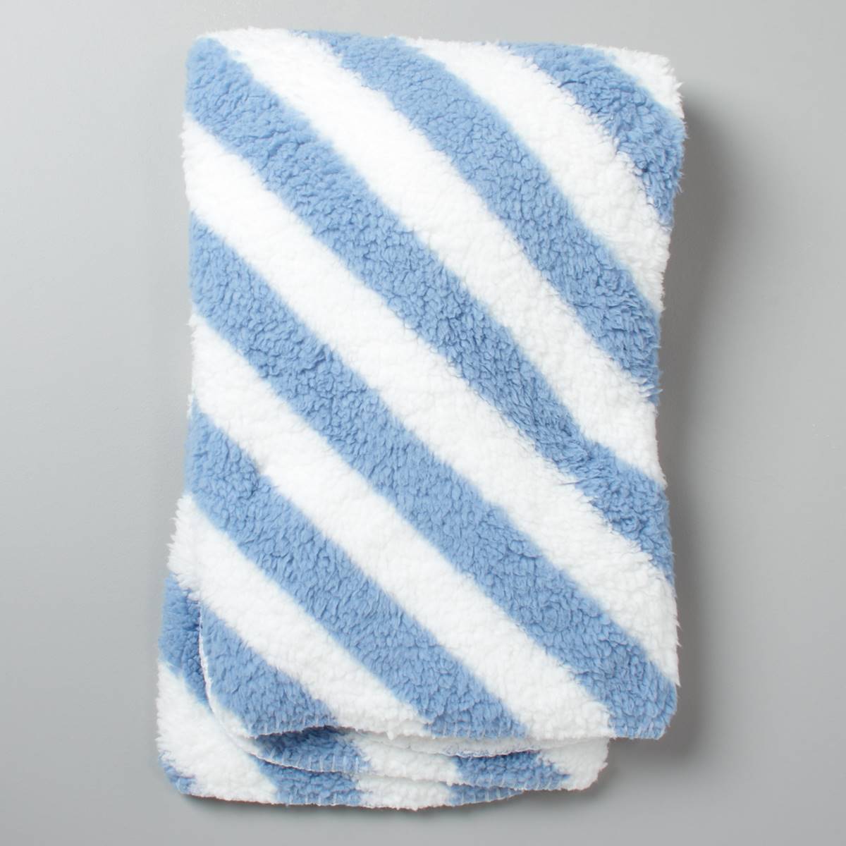 Little Celebrity(tm) Diagonal Stripe Sherpa Baby Blanket - Blue