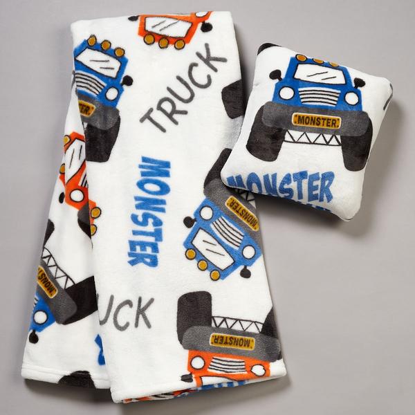 Monster Truck Toddler Blanket w/ Pillow