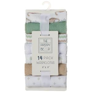 The Preppy Bear 14pk. Dino/Print/Solid Washcloths