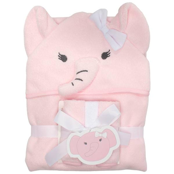 Snugglemates 3D Elephant Hoodtowel W/ 3 Washcloths