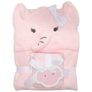 Snugglemates 3D Elephant Hoodtowel W/ 3 Washcloths