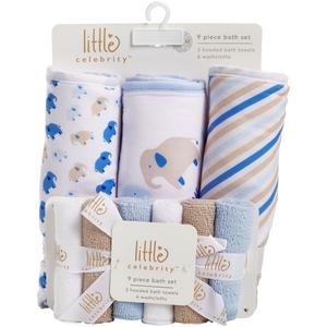 Baby Boy Little Celebrity(tm) 9pc. Elephant Mommy & Me Bath Towels